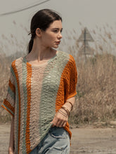 Load image into Gallery viewer, Short Sleeve Multi Stripe Knit Sweater Top