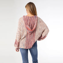 Load image into Gallery viewer, Neville Multi Color V-Neck Sweater with Hood