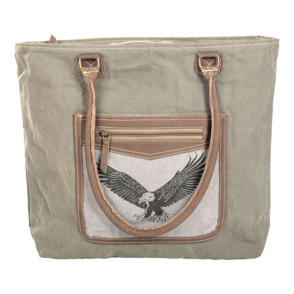 Eagle Tote with Leather Trim