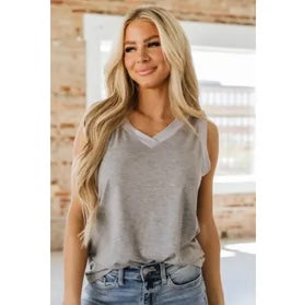 Grey Loose Fit Tank Top