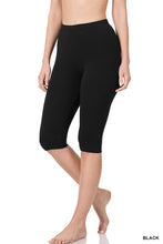 Load image into Gallery viewer, Black Premium Cotton Capri Leggings