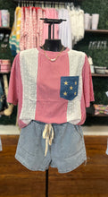 Load image into Gallery viewer, Americana Top with Lace and Denim Pocket