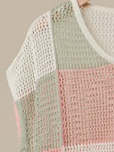 Load image into Gallery viewer, Pastel Checkered Knit Top with Loose Fit