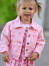 Load image into Gallery viewer, Pink Denim Jean Jacket with Bows