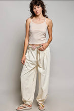 Load image into Gallery viewer, Solid Smocked Woven Joggers Natural