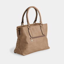 Load image into Gallery viewer, Amabel Double Compartment Grommet Tote Tan