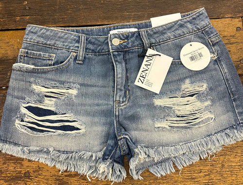Distressed Denim Shorts