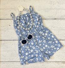 Load image into Gallery viewer, Blue Floral Romper