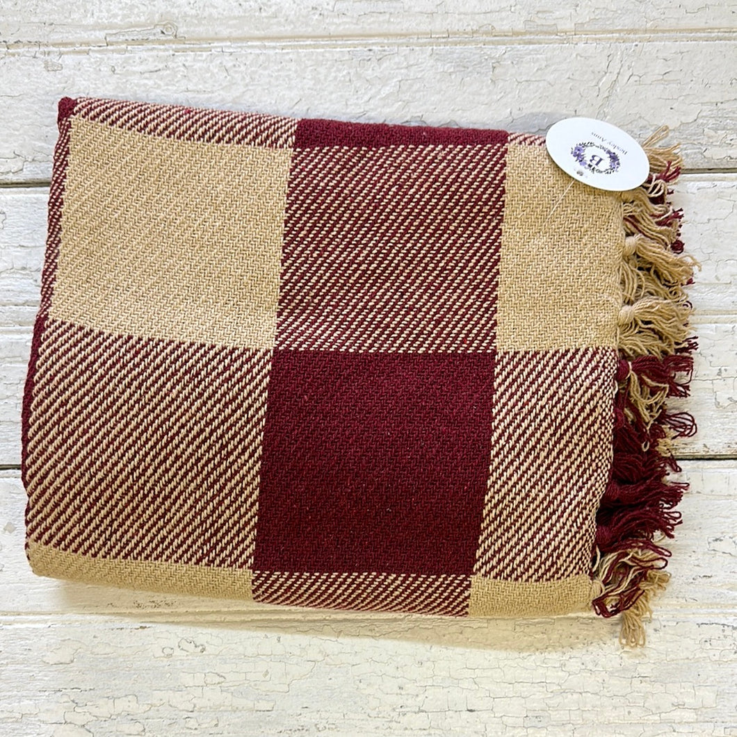 Heritage House Red Check Afghan