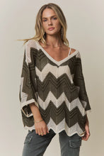 Load image into Gallery viewer, Bohemian Chevron Crochet Knit Sweater