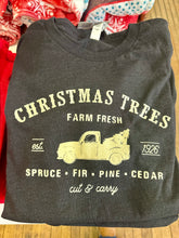 Load image into Gallery viewer, Christmas Tree Truck Tee Black