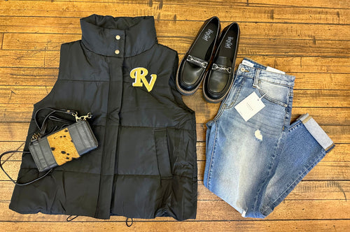 Riverview Black Zip Up Puffer Vest