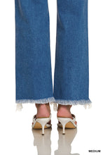 Load image into Gallery viewer, DISTRESSED HEM DENIM PANTS ZENANA