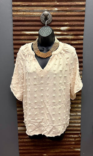 Beige Swiss Dot Blouse