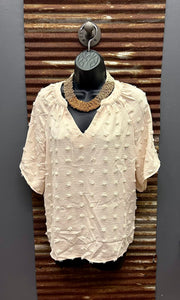 Beige Swiss Dot Blouse