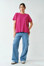 Load image into Gallery viewer, Shoreline Pima Cotton Slouchy Tee Plum Pink