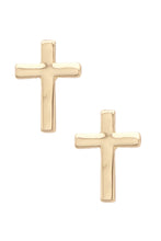 Load image into Gallery viewer, Gold Cross Stud Earrings