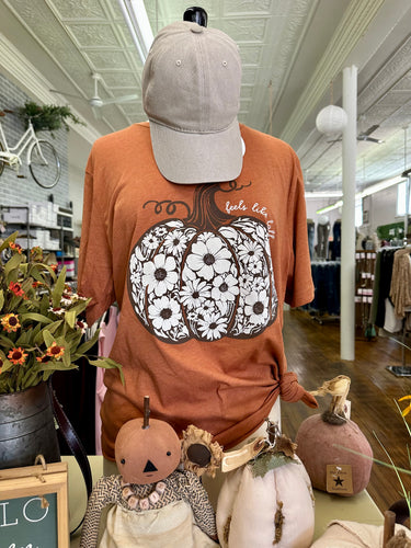 Feels like Fall Floral Pumpkin Tee