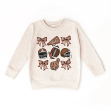 Load image into Gallery viewer, Football Season Cheer Bows Fan Kids Sweatshirt