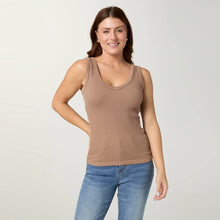 Load image into Gallery viewer, Ultra-Lush Reversible Seamless Ribbed Tank - Tan