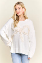 Load image into Gallery viewer, Ivory Knit Sweater with Bow