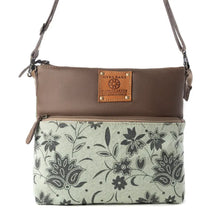 Load image into Gallery viewer, Wildprint Trail Upcycled Canvas Crossbody Bag For Women in Sage