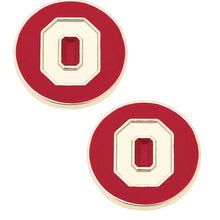 Load image into Gallery viewer, Ohio State Buckeyes Logo Circle Stud Earrings