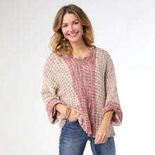 Load image into Gallery viewer, Neville Multi Color V-Neck Sweater with Hood