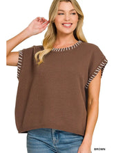 Load image into Gallery viewer, Stitch Detailed Oversize Sweater Vest