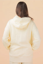 Load image into Gallery viewer, Oversized Cable Knit Textured Knit Hoodie Cream