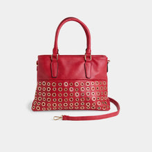 Load image into Gallery viewer, Amabel Double Compartment Grommet Tote Red