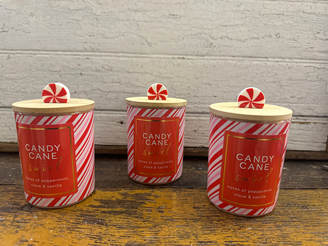 Candy Cane Swirl Jar Candle