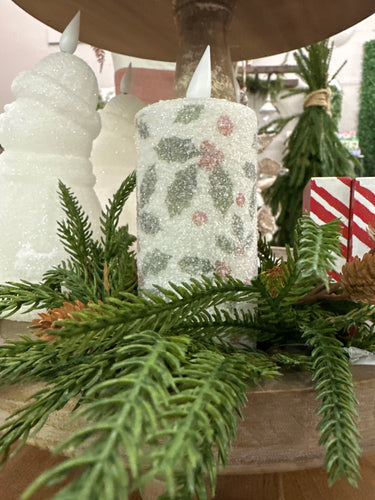 Sparkling Holly and Berries Timer Votive