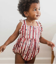 Load image into Gallery viewer, Stars and Stripes Baby Girl Bubble Romper