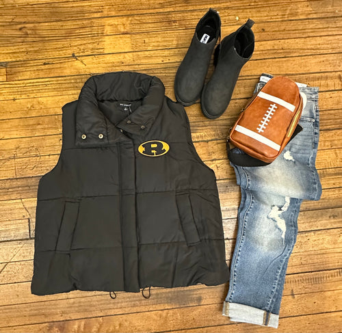 Ridgewood Black Zip Up Puffer Vest