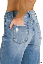 Load image into Gallery viewer, HIGH RISE CUFFED WIDE LEG DENIM PANTS ZENANA