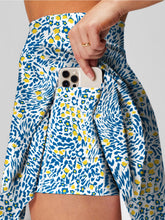 Load image into Gallery viewer, Floral Print Tennis Skort Boho Athletic Skirt Blue