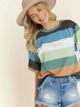 Load image into Gallery viewer, Sage/Olive Multi Color Stripe Top