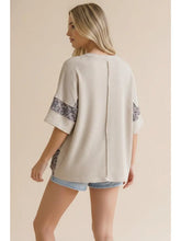 Load image into Gallery viewer, Rib Leopard Print Loose Fit Color Block Knit Top