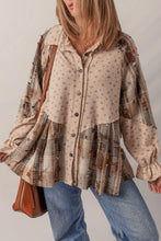 Load image into Gallery viewer, Boho Floral Plaid Patchwork Distressed