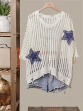 Load image into Gallery viewer, Distressed Star Knit Pullover