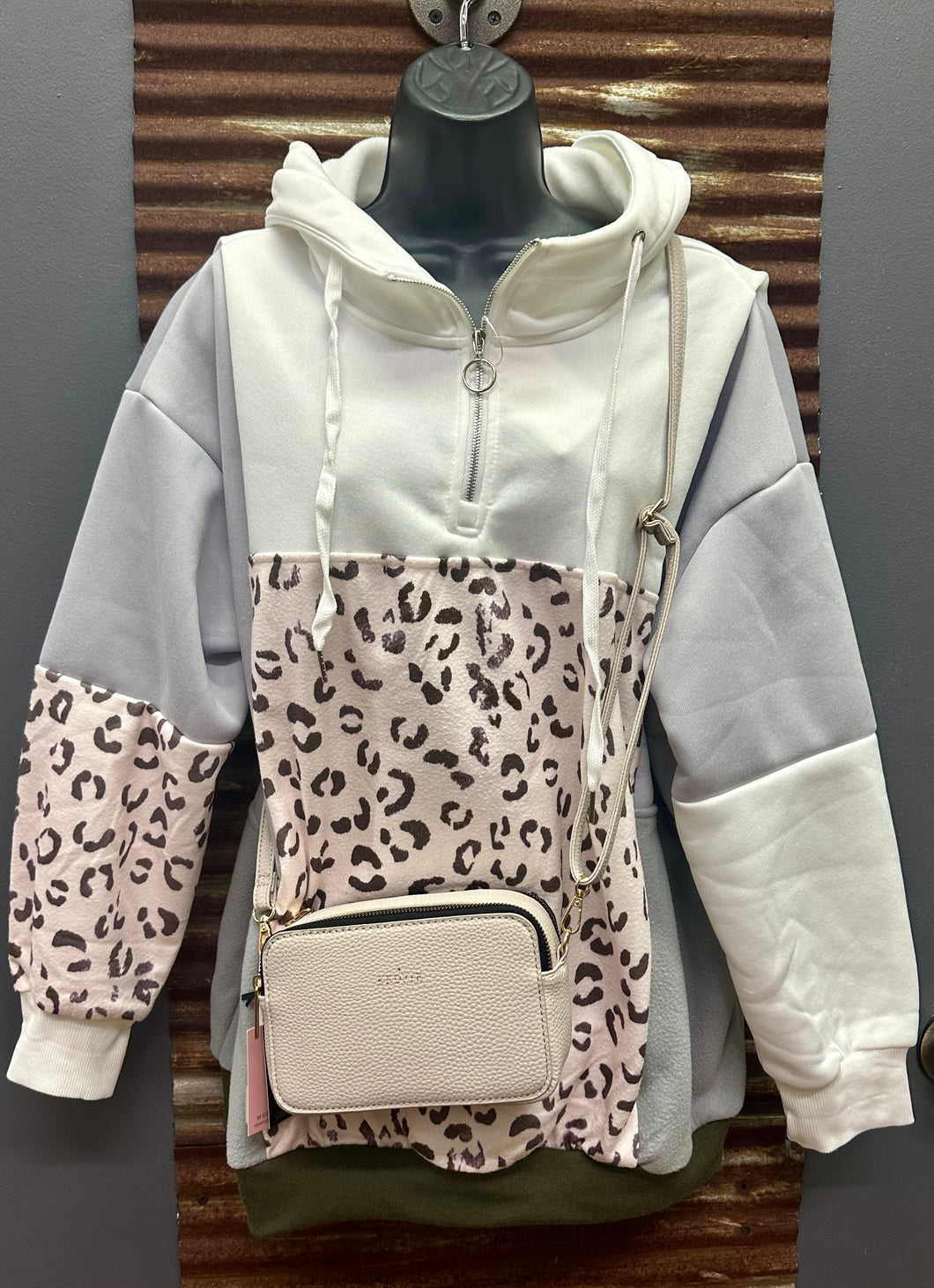 Leopard Patchwork Hoodie
