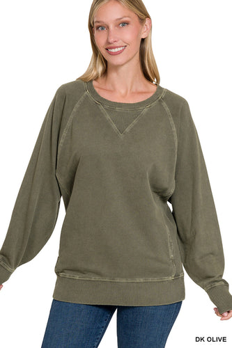 Dark Olive French Terry Pullover