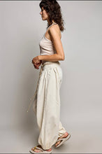 Load image into Gallery viewer, Solid Smocked Woven Joggers Natural