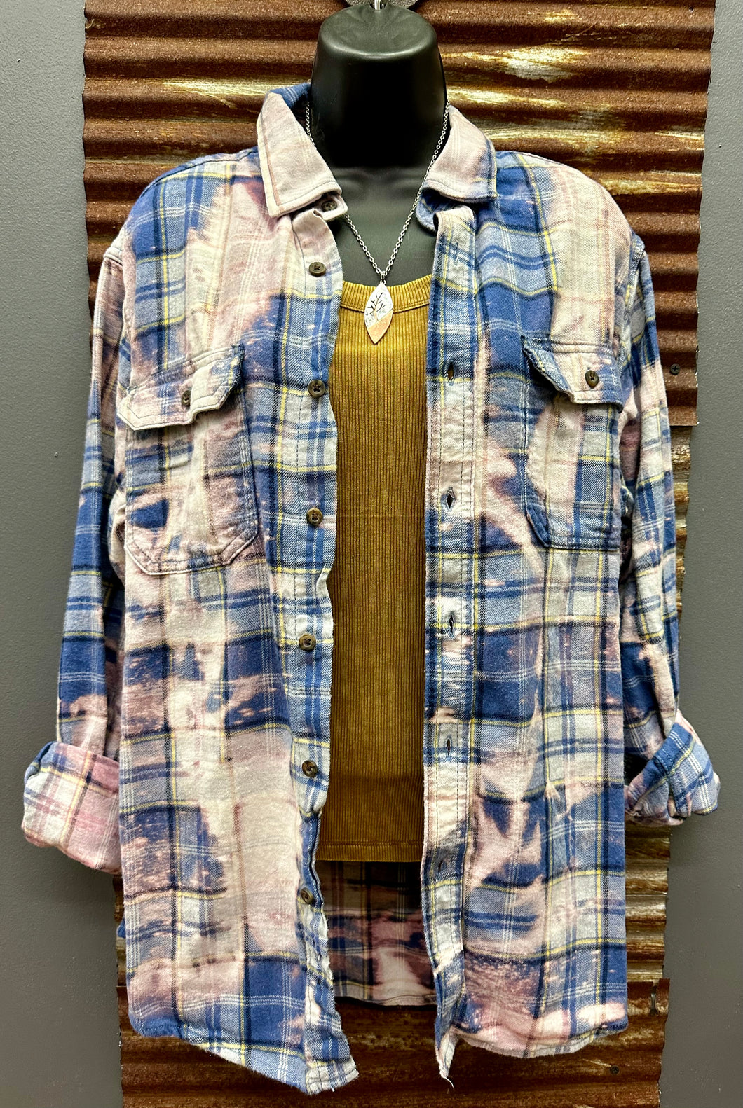 Blue Bleached Flannel