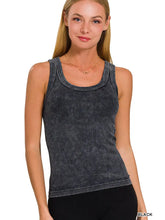 Load image into Gallery viewer, Washed Ribbed Seamless Tank Top 2way Neckline