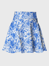 Load image into Gallery viewer, Plant Print Tennis Skort Boho Floral Athletic Skirt Blue