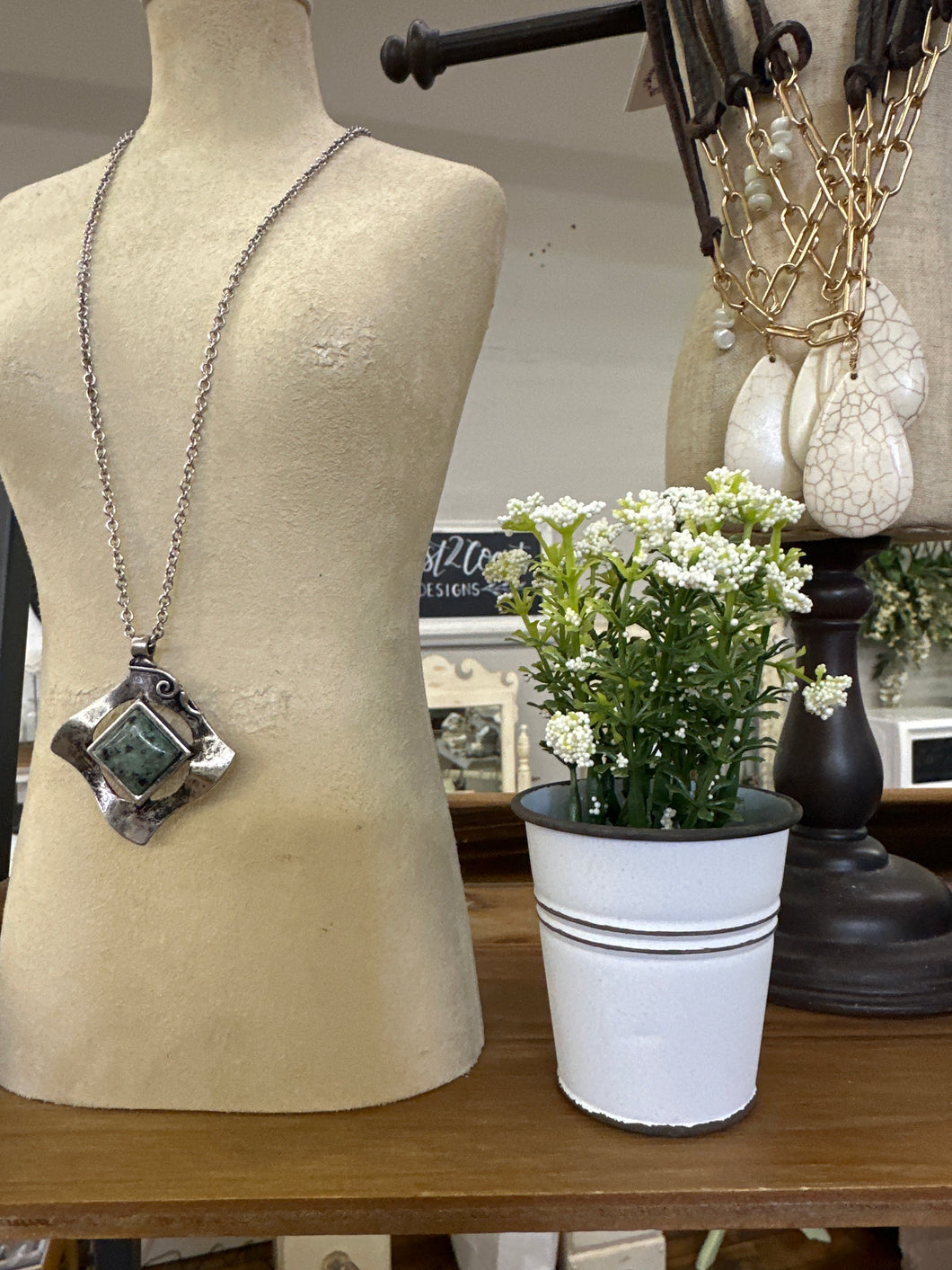 White Flowers in white bucket (small)