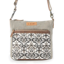 Load image into Gallery viewer, Damask Trail Vintage Crossbody Bag For Women in Sage with Print Detai