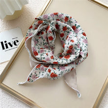 Load image into Gallery viewer, Double-Layered Diamond Pattern Twilly Scarf
